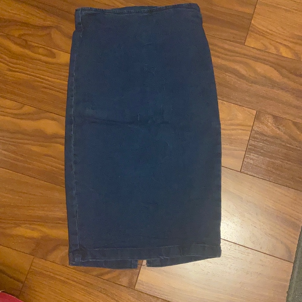 Denim pencil skirt